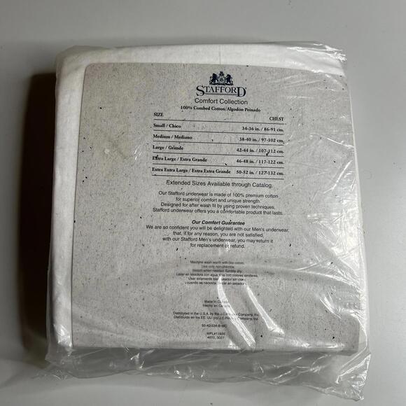 Vintage Stafford Men’s Crew Neck T-Shirts 3PK XL White Made in Canada - Picture 4 of 7